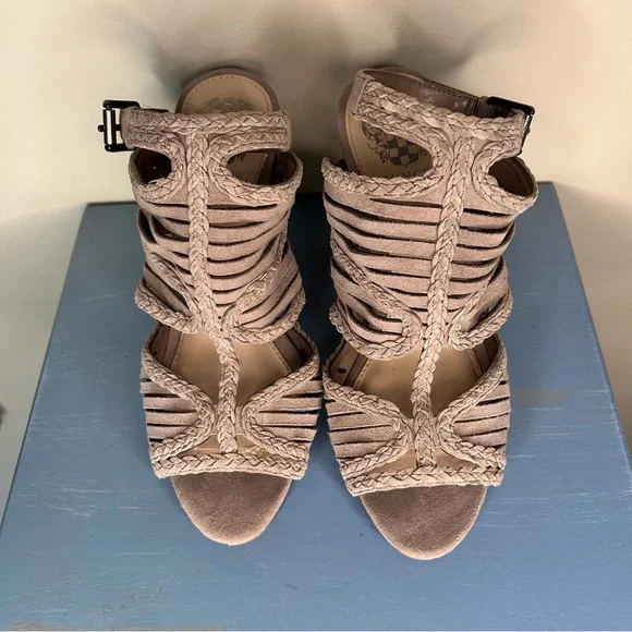 Vince Camuto Janil open toe suede block heel sandal - Picture 4 of 11